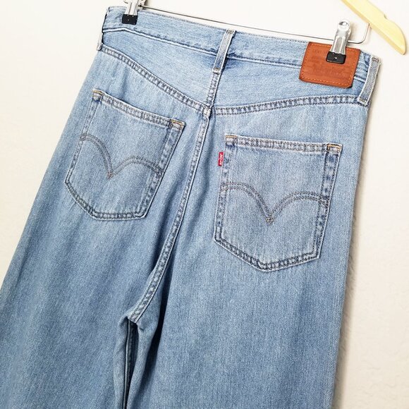 Levi’s Premium High Loose Wide Leg Denim Jeans 28 Let’s Stay In Hemp Blend $108 - Picture 9 of 16
